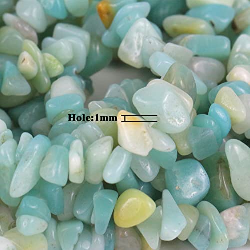 Clearain 31 inches Chip Stone Loose Gemstones Beads Drilled Strand for Jewelry Making (Amazonite) - Image 4