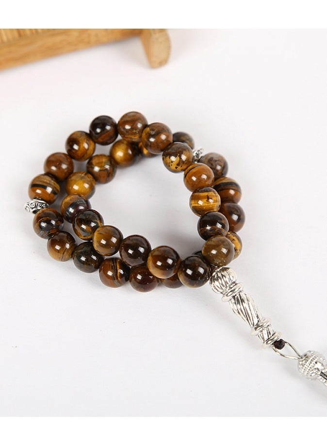 Tiger's Eye Handcrafted Stone Islamic Prayer Beads (Misbaha) 10mm - Image 3