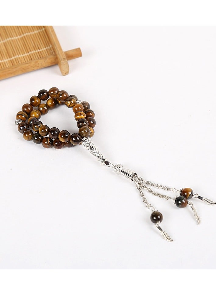 Tiger's Eye Handcrafted Stone Islamic Prayer Beads (Misbaha) 10mm - Image 4