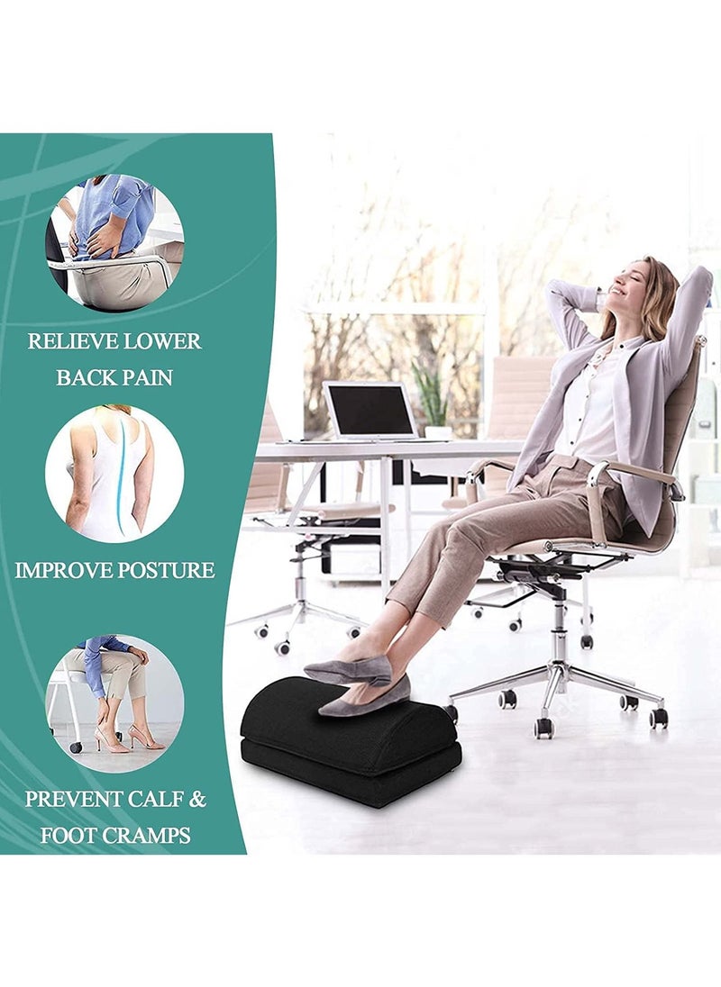 Swift SWIFT Foot Rest for Under Desk at Work, Adjustable Memory Foam for Office Chair & Gaming Chair, Ergonomic Design for Back & Hip Pain Relief Black  - Image 2