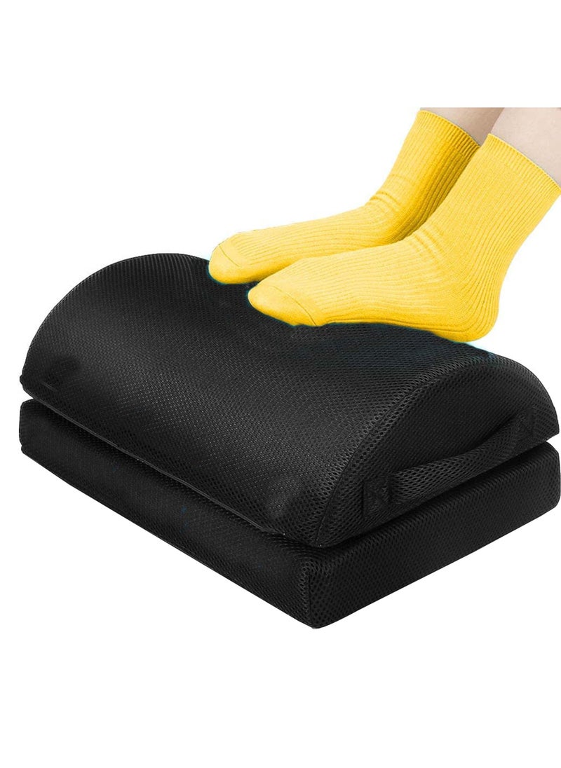 Swift SWIFT Foot Rest for Under Desk at Work, Adjustable Memory Foam for Office Chair & Gaming Chair, Ergonomic Design for Back & Hip Pain Relief Black  - Image 1