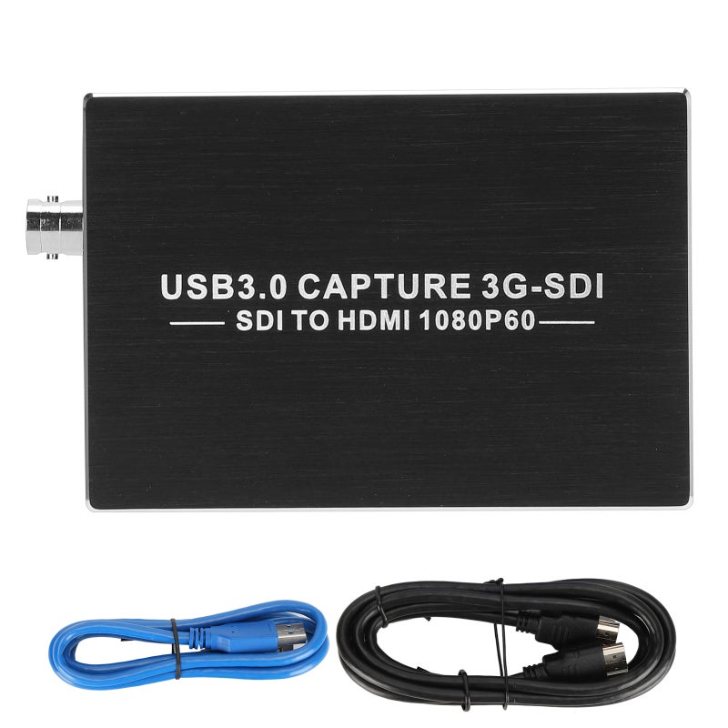 بطاقة التقاط فيديو USB 3.0 من SDI إلى متوافقة مع HDMI - جهاز التقاط فيديو بدقة 1080P وسرعة 60 إطارًا في الثانية - مسجل فيديو مباشر مع تسجيل صوتي متزامن لإنتاج محطات التلفزيون - Image 1