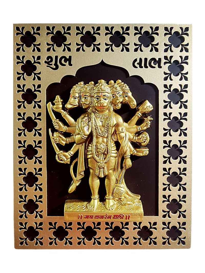 Karigaari India Hanuman Statue or Murti Resin forHomeOfficeOrange Sankat Mochan Balaji Bajrangbali Idol for Pooja TempleMandir Showpiece Vastu Gift Decoration 6 inch - Image 1