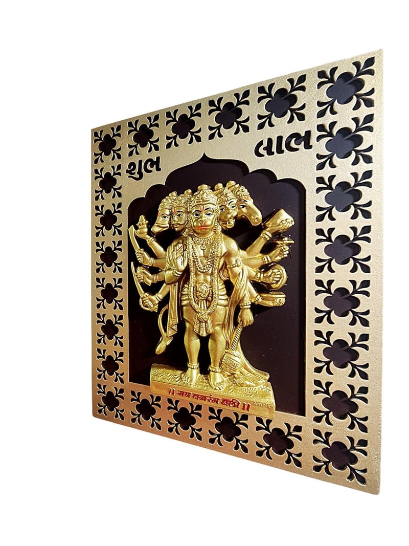 Karigaari India Hanuman Statue or Murti Resin forHomeOfficeOrange Sankat Mochan Balaji Bajrangbali Idol for Pooja TempleMandir Showpiece Vastu Gift Decoration 6 inch - Image 5