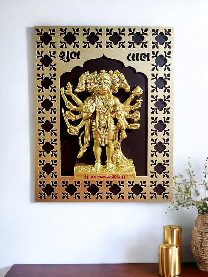 Karigaari India Hanuman Statue or Murti Resin forHomeOfficeOrange Sankat Mochan Balaji Bajrangbali Idol for Pooja TempleMandir Showpiece Vastu Gift Decoration 6 inch - Image 3