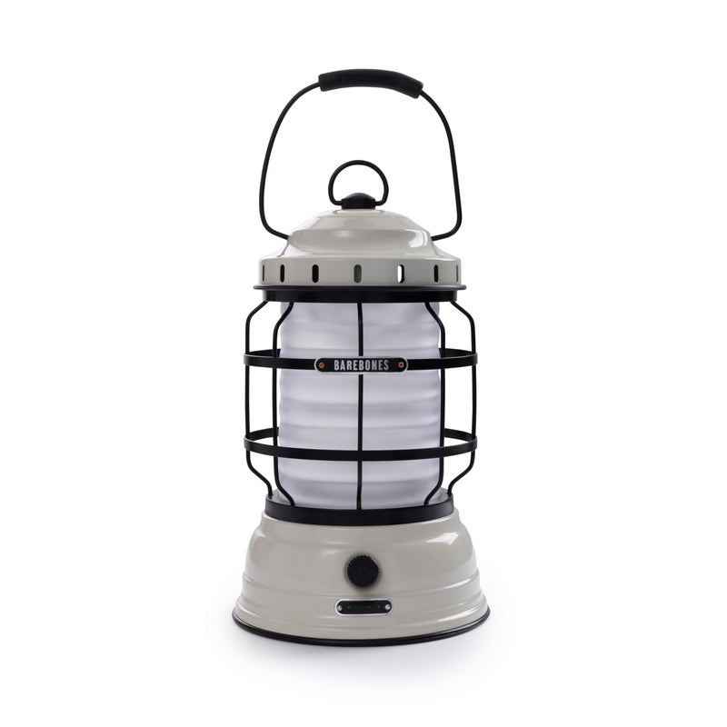 Barebones Forest Lantern Vintage White Vintage Rechargeable LED Lantern with Adjustable Brightness Battery Operated Camping Light for Outdoor Adventures Backyard Gatherings and Emergency Use - Image 2