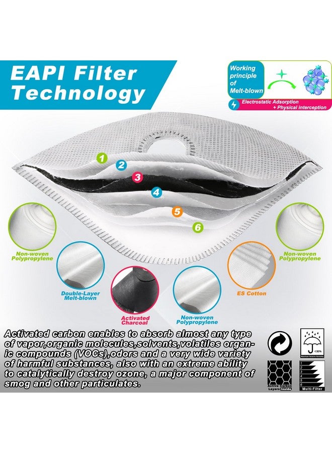 BASE CAMP Upgrade M Plus Dust Mask, Dust Face Mask with 6 Activated Carbon Filters, Safety Work Masks for Woodworking Construction Sanding Yard Lawn Paint Sanding - Image 4