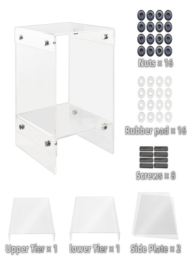 LUOBAO Small Acrylic End Table,Acrylic Side Table for Small Space,Transparent Bedside Table for Office,Clear Nightstand End Table with Storage Shelf for Living Room Bedroom Store(11.9x11.9x15.74) - Image 4