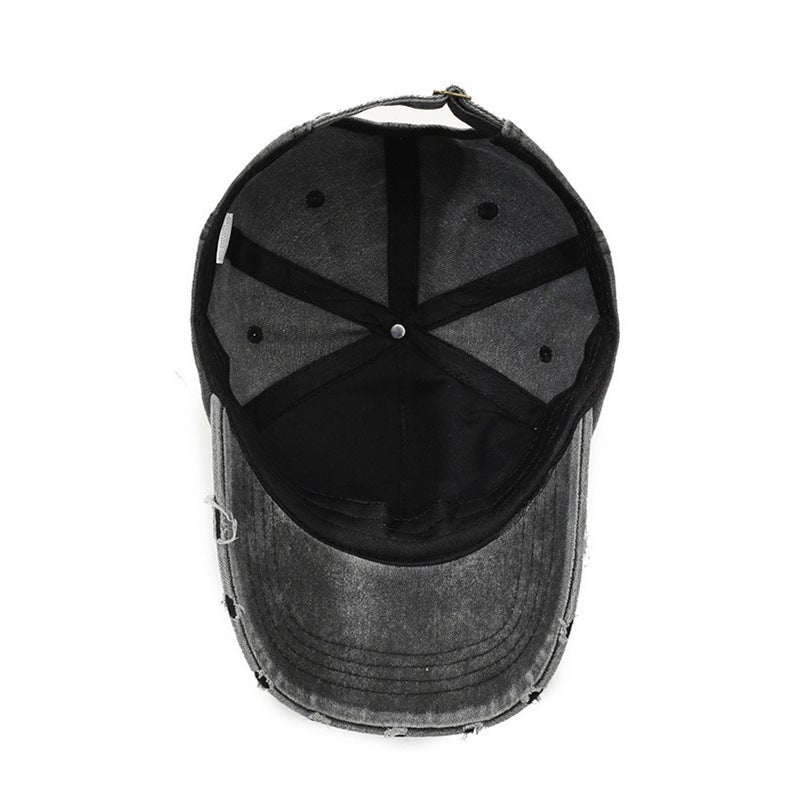 Washed Soft Top Distressed Baseball Cap - Image 4