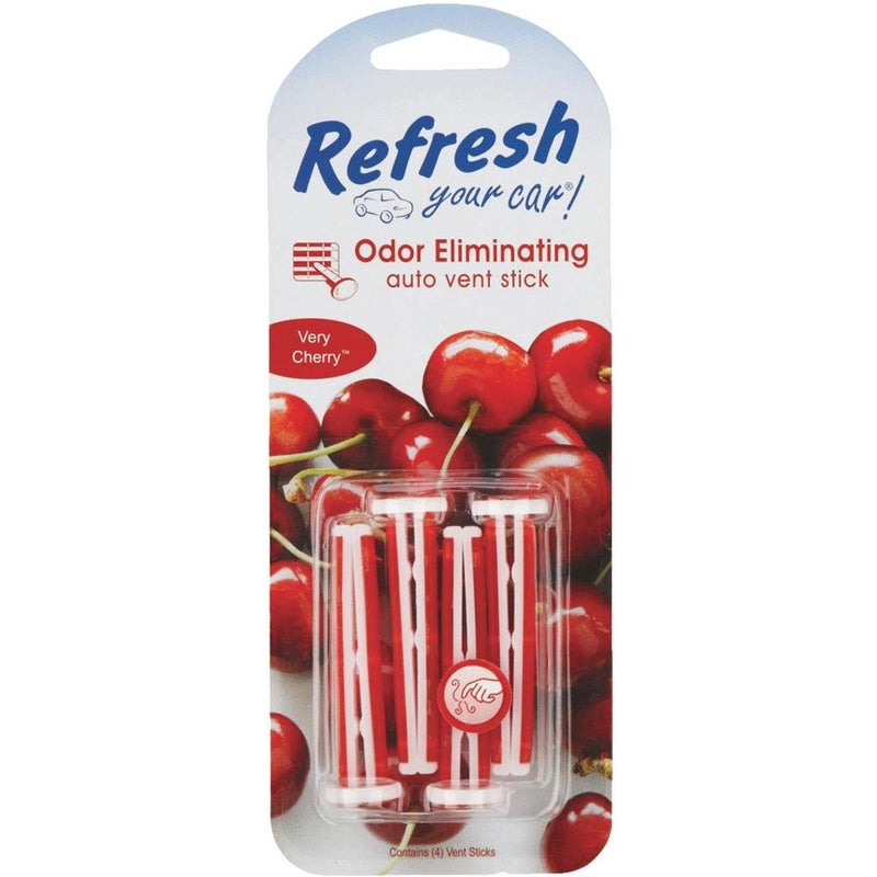 RefreshYourCar Refresh Your Car Car Air Freshener Odor Eliminator Set of 4 Auto Vent Sticks Very Cherry Scent Refresh Your Car - Image 3