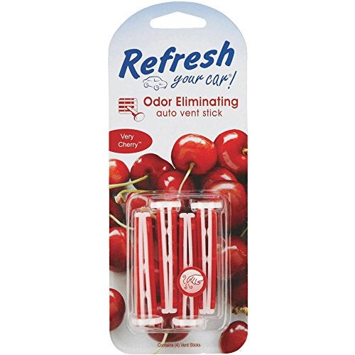 RefreshYourCar Refresh Your Car Car Air Freshener Odor Eliminator Set of 4 Auto Vent Sticks Very Cherry Scent Refresh Your Car - Image 1