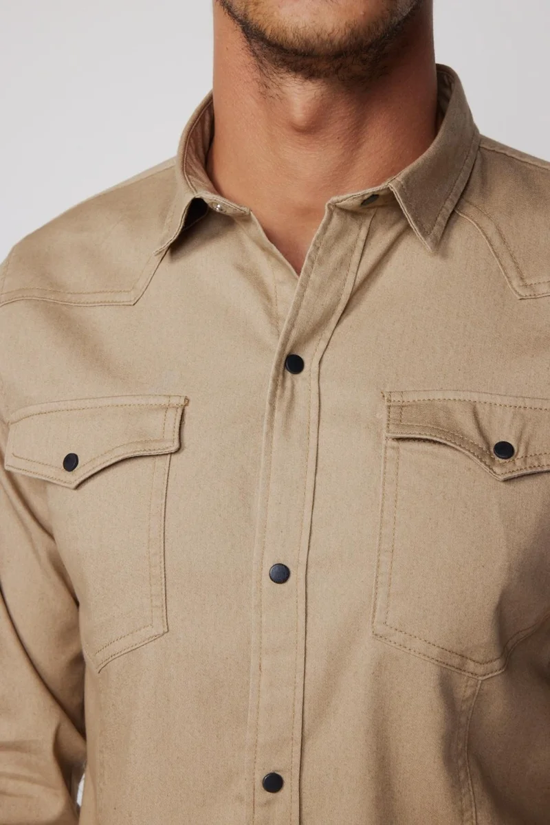 تودورس Slim Fit Casual Denim Stone Men's Jeans Shirt