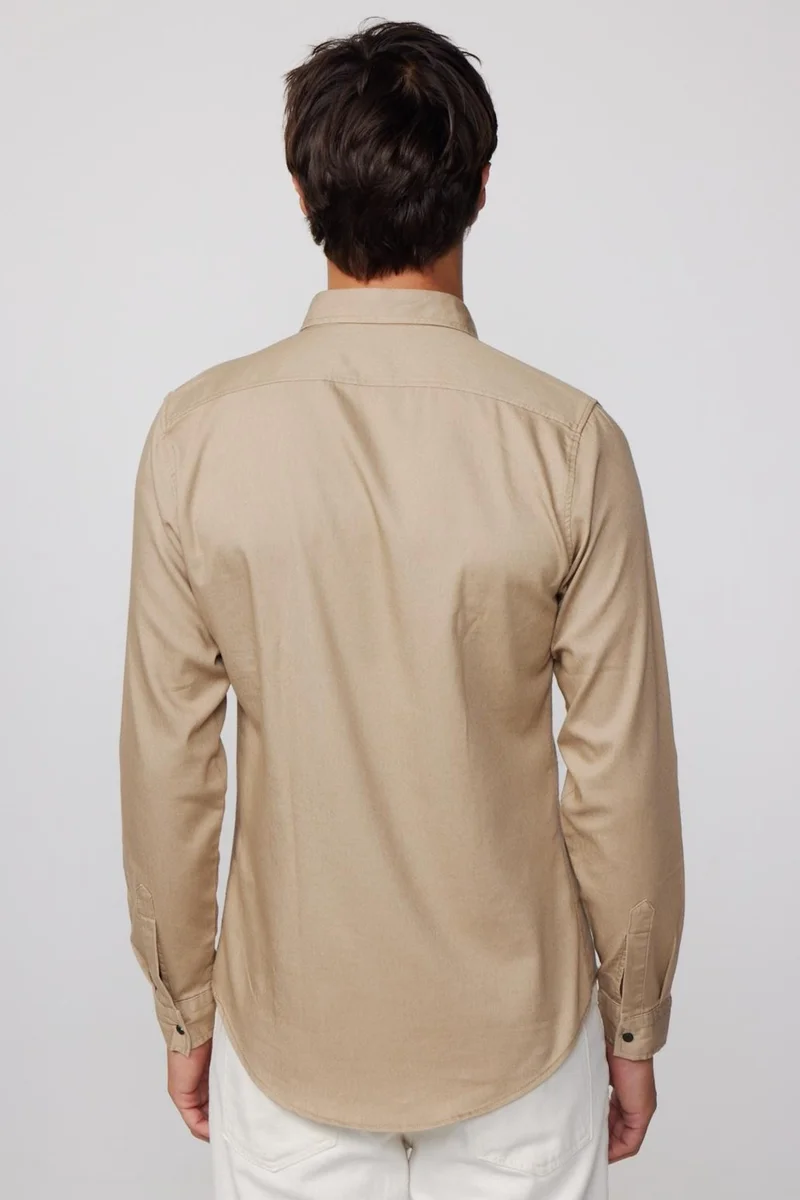 تودورس Slim Fit Casual Denim Stone Men's Jeans Shirt