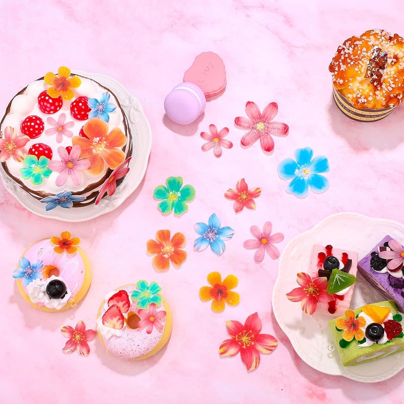 كلاراكو 314 قطعة من زينة الكب كيك على شكل زهور، زينة كعكة الزفاف، زينة كب كيك على شكل زهور، زينة طعام لحفلات أعياد الميلاد، أحجام وألوان متنوعة - Image 3