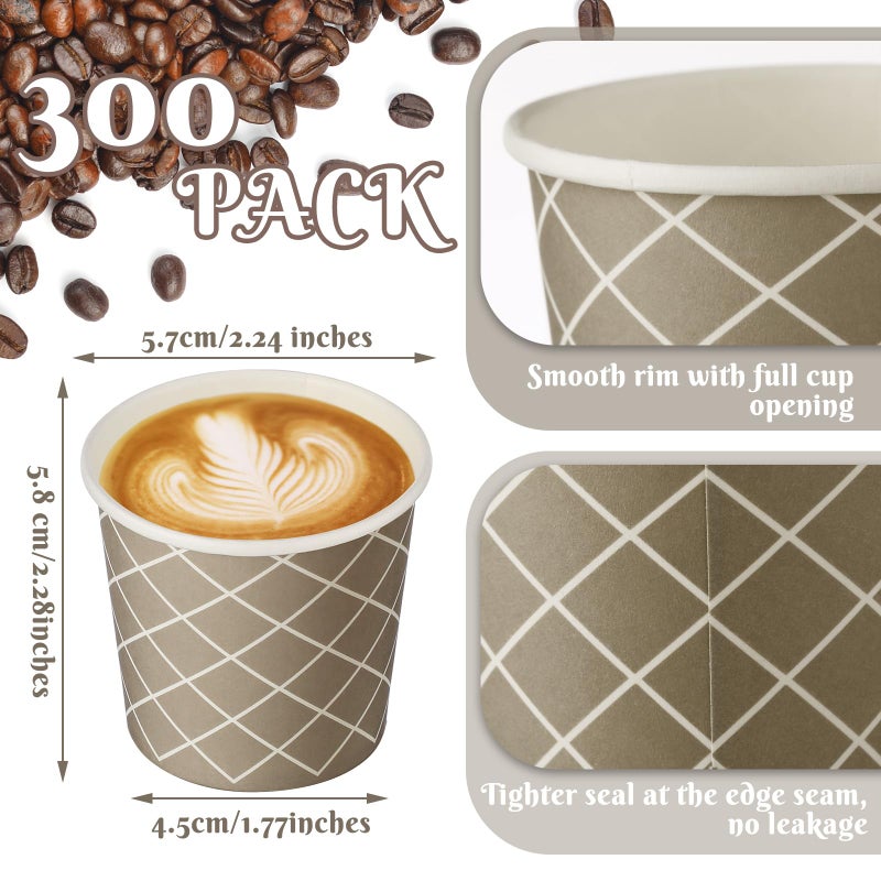 Rtteri 300 Pcs Count 3 oz Disposable Coffee Cups Disposable Espresso Cups Small Paper Cups 3 oz Cups for Coffee Tea Cocoa Juice Mini Paper Cups for Cafes Offices and Home - Image 2