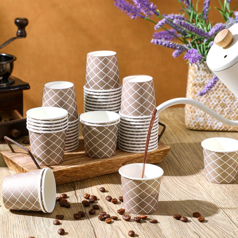 Rtteri 300 Pcs Count 3 oz Disposable Coffee Cups Disposable Espresso Cups Small Paper Cups 3 oz Cups for Coffee Tea Cocoa Juice Mini Paper Cups for Cafes Offices and Home - Image 1