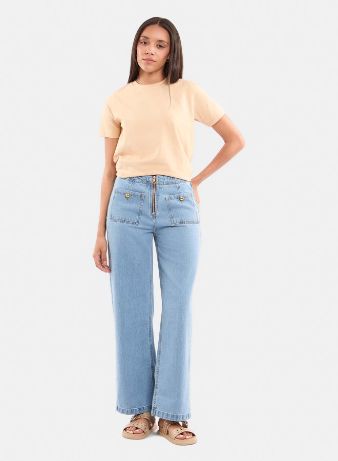 Premoda Women's Flare Jeans Blue - Image 2