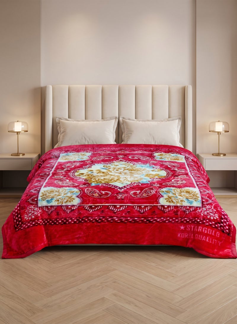 Stargold Heavyweight Single Blanket 160x220cm 4KG 2Ply Blanket for Winter – Ultra Soft Plush Double Sided Flannel Fleece Bed Blanket, Comfort Double Layer Eco Throw Blanket for Double Bed Size, SG-BL2061 - Image 1