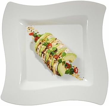 Fineline Settings Wavetrends Clear SquareWave ChinaLike 9 Plate 120 Pieces