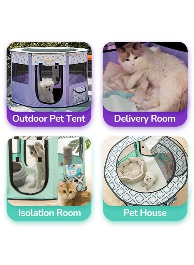 Neostyle Neostyle Large Foldable Pet Playpen Tent Purple  - Image 3