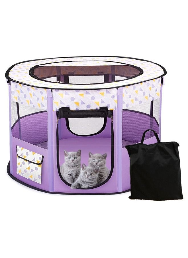 Neostyle Neostyle Large Foldable Pet Playpen Tent Purple  - Image 1