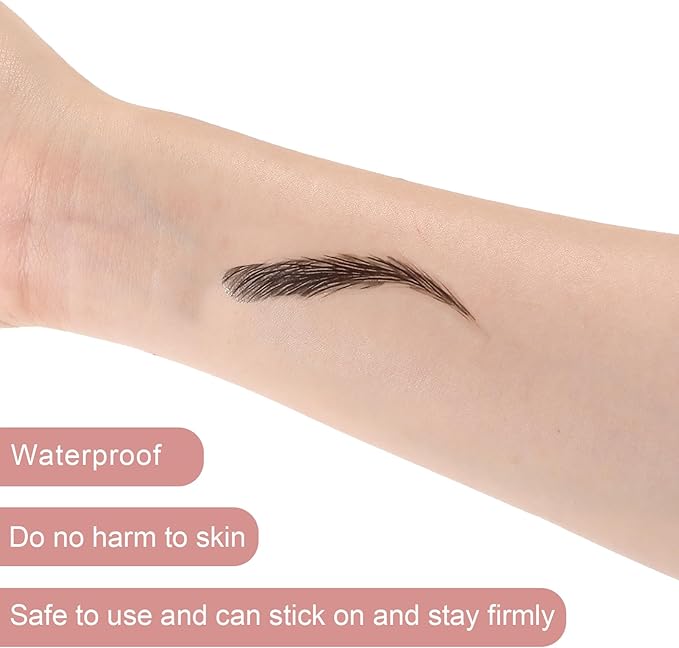 Molain Eyebrow Tattoos Stickers 7 PCS Waterproof Tattoo Color Fake Eyebrows Tattooed Stencils Instant Transfer False Brows Shape Grooming Shaping Temporary Brow Peel Off Tint Paper For Womenblack - Image 3
