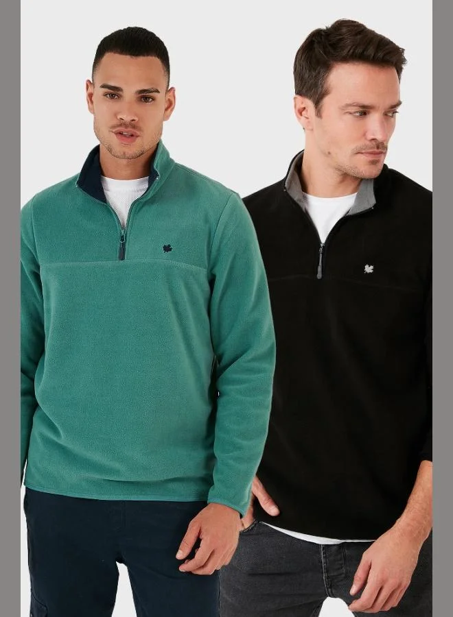 بوراتي بوراتي قميص رجالي بياقة مرتفعة مقاوم للتكوير عبوتين