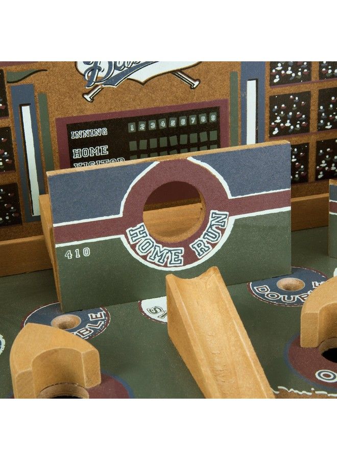 Hey! Play! Baseball Pinball Tabletop Skill Game Classic Miniature Wooden Retro Sports Arcade Desktop Toy For Adult Collectors And Children By Hey! Play! (951951Bkt) Tan - Image 5