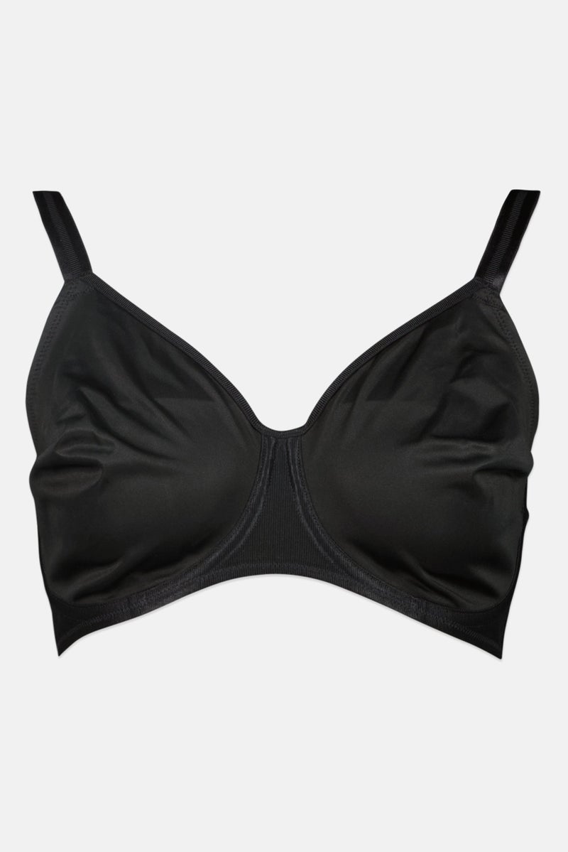 TRIUMPH سوتيان نسائي بدون حشوة مع سلك، أسود - Image 1