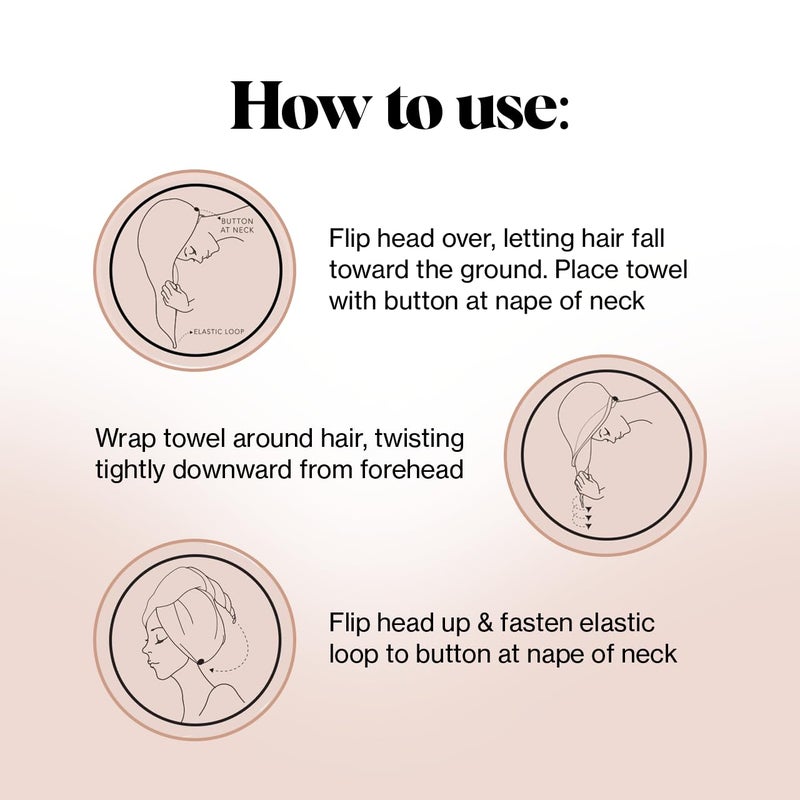 Kitsch Microfiber Hair Towel Wrap for Women - Super Absorbent Hair Drying Towel - Quick Dry, Anti-Frizz - for Long & Short, Wet & Curly Hair - Blush - Image 5