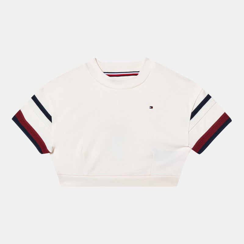 TOMMY HILFIGER Kids' Global Striped Crop Top - Image 1