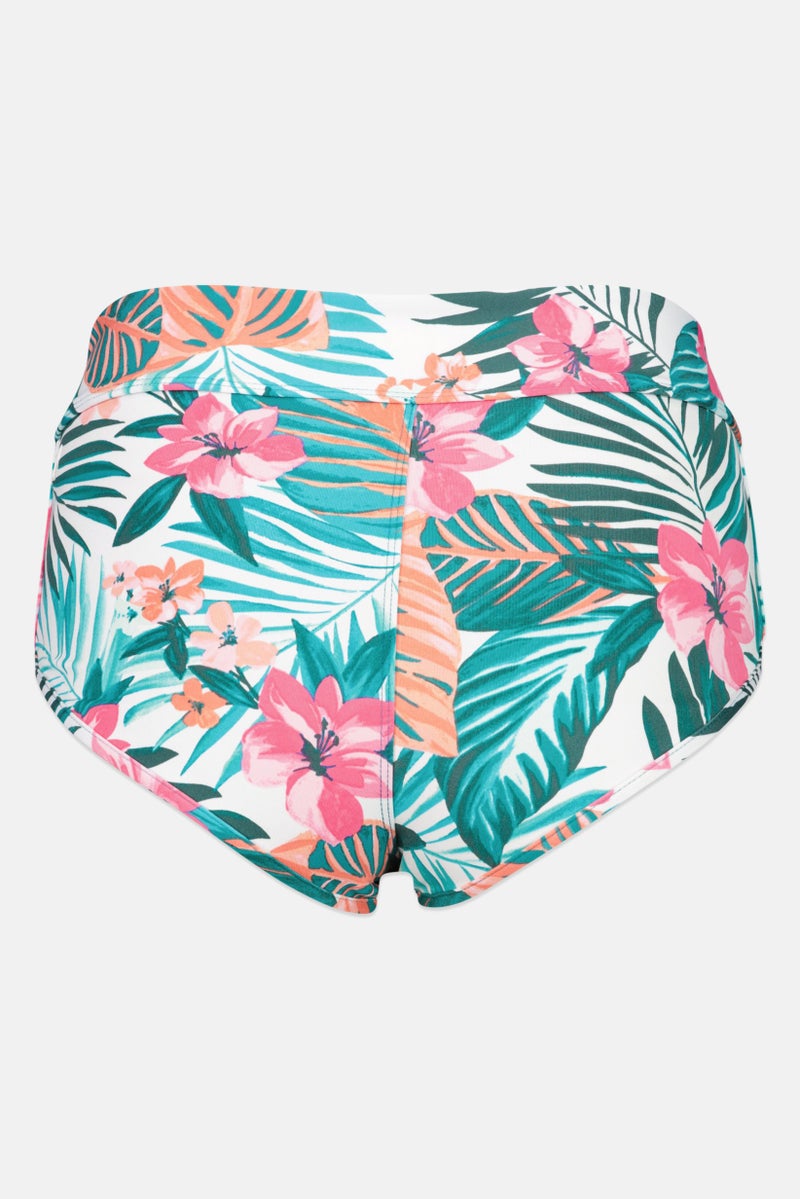 Hurley Women Floral Print Swim Shorts, White  - Image 2
