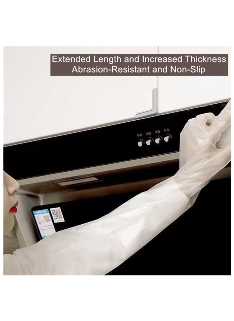 HaHaHai 30 Pairs Disposable Long Sleeve Cleaning Gloves, 23.6inch Waterproof Protective Rubber Long Arm Gloves for Household Duties, Kitchen, Dishwashing, Gardening  - Image 3