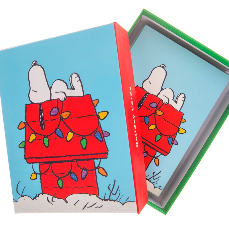 Graphique Snoopy Christmas Holiday Cards | Pack of 20 Blank Cards with Envelopes | Christmas Greetings | 4 Assorted Designs with Glitter Accents | Boxed Set | 4.25" x 5.875" - Image 4