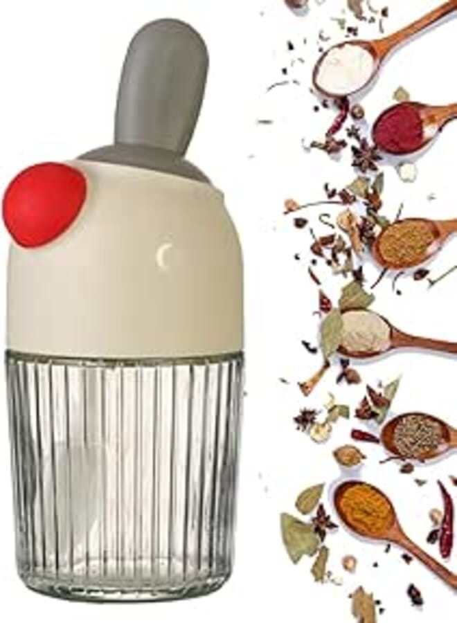 Spaceshoop FASHION.HOME" Elegant Kitchen Storage Sets: Clear Spice Jars with Spoon, Sugar Bowl, Moisture-Proof Plastic Storage Containers