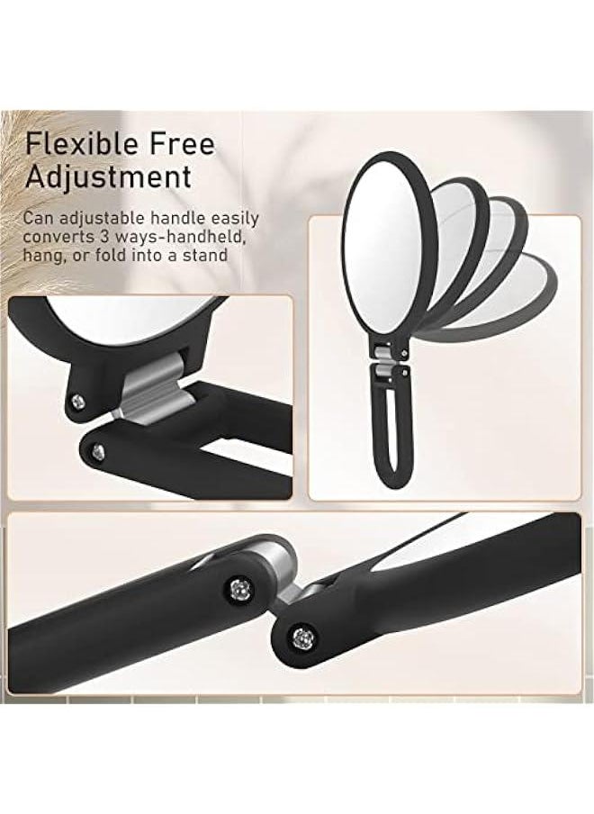 Arabest - Folding Double Sided Handheld Mirror with 1X and 15X Magnification for Travel Vanity Makeup Desk. Rotation Pedestal Adjustable Held Portable Magnifying Mirror. - Image 1
