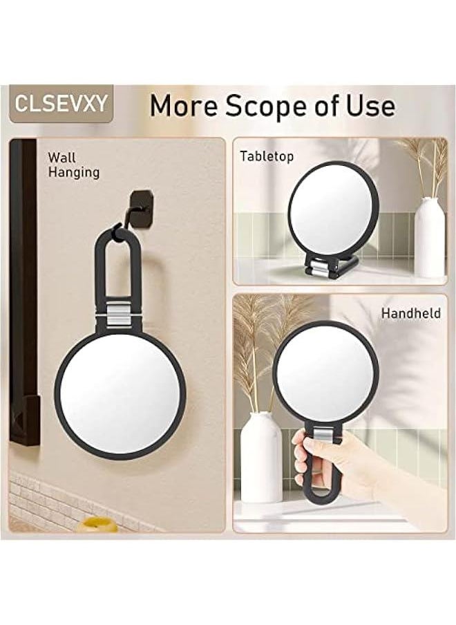 Arabest - Folding Double Sided Handheld Mirror with 1X and 15X Magnification for Travel Vanity Makeup Desk. Rotation Pedestal Adjustable Held Portable Magnifying Mirror. - Image 1