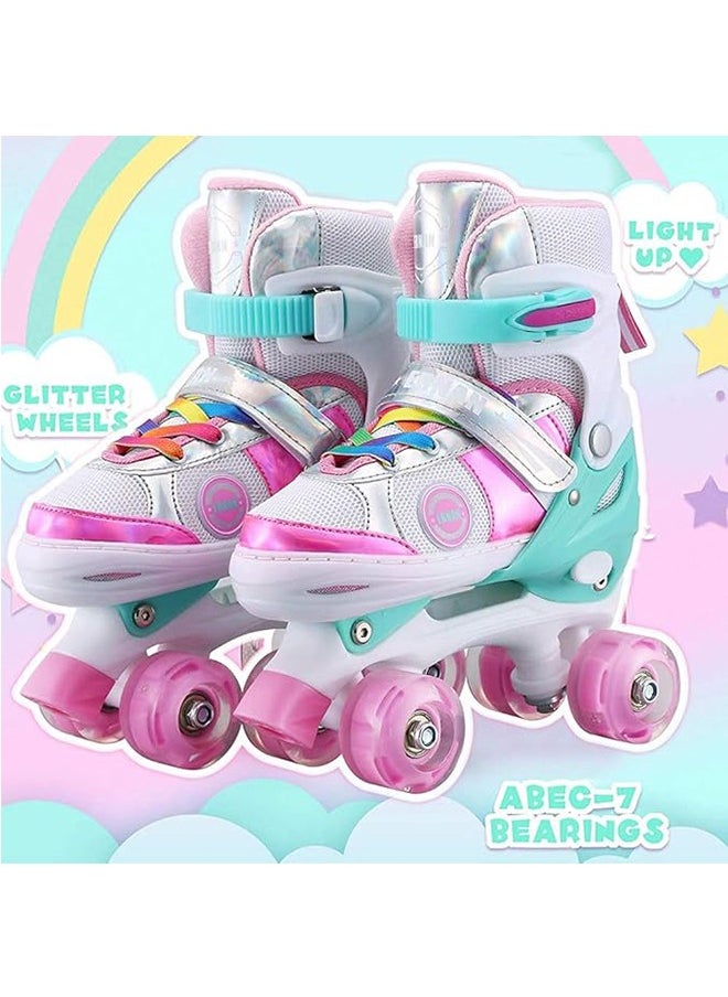 LENND Kids Adjustable Roller Skates for Girls and Boys (Pink) Small  - Image 4