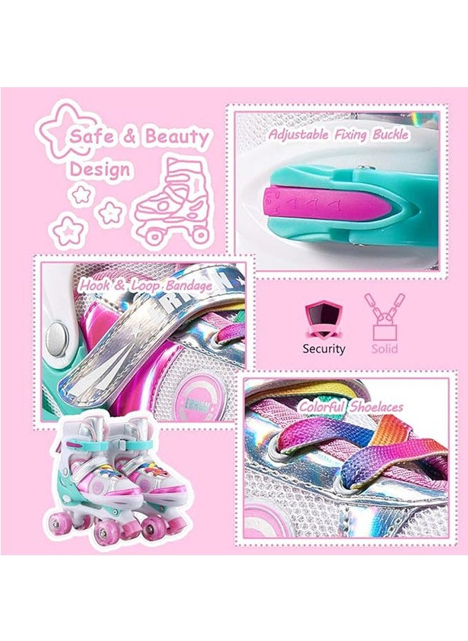 LENND Kids Adjustable Roller Skates for Girls and Boys (Pink) Small  - Image 5