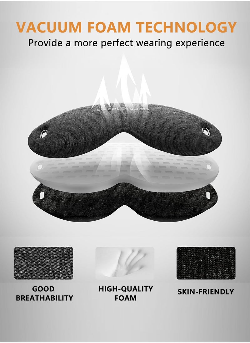 Kidoh 2-In-1 Sleep Eye Mask with Soundproof Earplugs for Sleeping, 3D Sleep Mask Blackout Zero Eye Pressure, 100% Light Blocking Sleeping Mask for Women Men, Night Blindfold Eye Cover for Travel  - Image 4