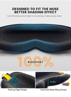 Kidoh 2-In-1 Sleep Eye Mask with Soundproof Earplugs for Sleeping, 3D Sleep Mask Blackout Zero Eye Pressure, 100% Light Blocking Sleeping Mask for Women Men, Night Blindfold Eye Cover for Travel  - Image 5