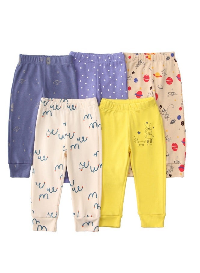 RedMapleTEK 5-Pack Of Elastic Breathable Cotton Trousers For Infants And Young Children - Image 1