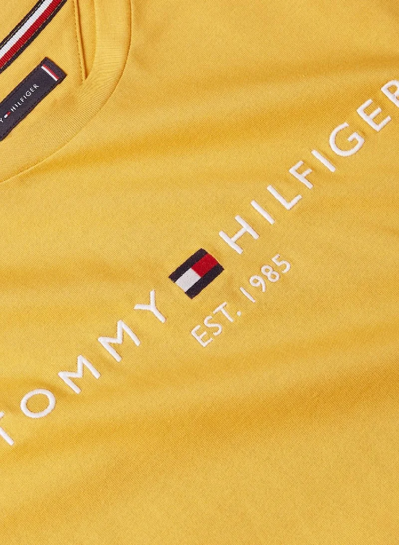 TOMMY HILFIGER Logo Embroidery Slim Fit  T-Shirt