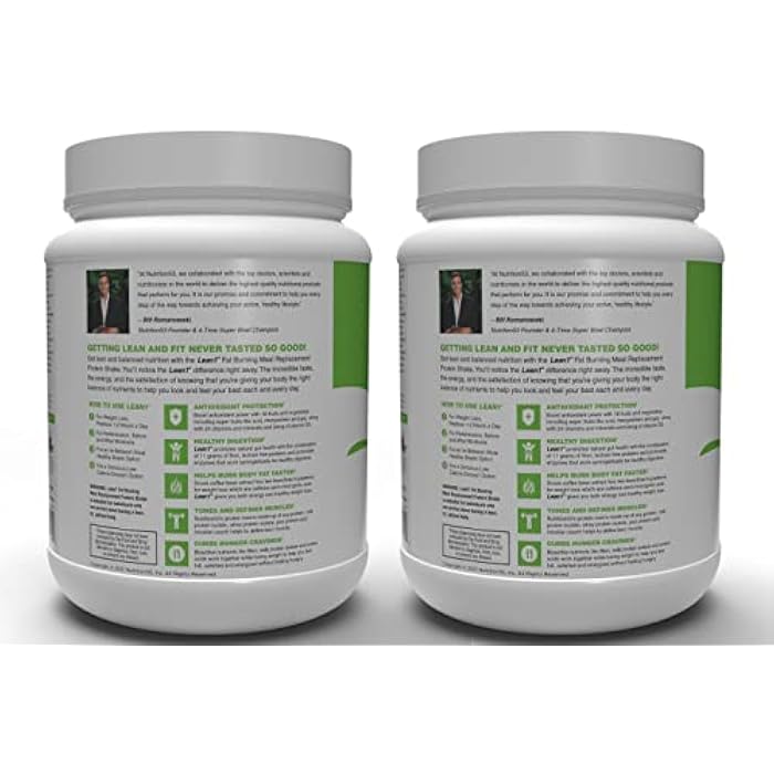 Lean1 مشروب بروتين بديل الوجبة Lean1، نكهة الشوكولاتة، عبوتين بحجم 15 حصة - Image 2