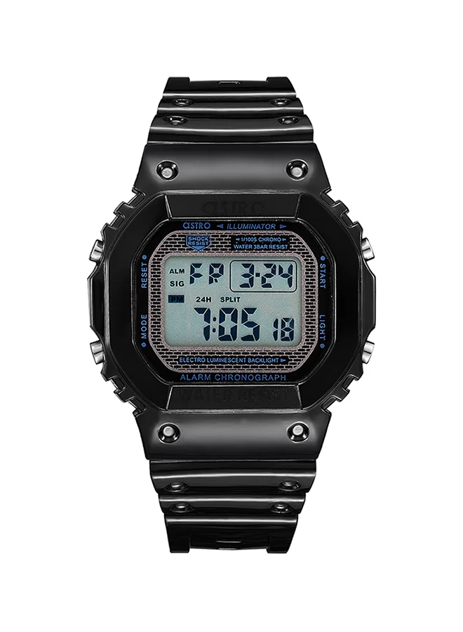 ASTRO Astro Kids Quartz Movement Watch, Digital Display and Polyurethane Strap - A21807-PPBB, Black