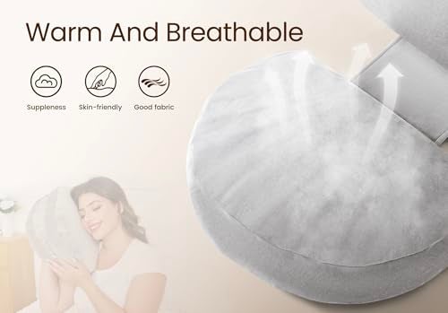 Tinkerz Pregnancy Pillow for Sleeping Memory Foam Pillow for Side Sleeper, Maternity Pillow Support for Back, Belly, HIPS for Pregnant Women, Portable and Adjustable Travel Wedge Velvet Grey - Image 4