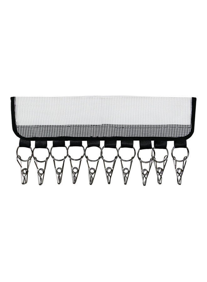 NIBEMINENT 10-Clip Cap Organizer Hanger White/Black/Silver