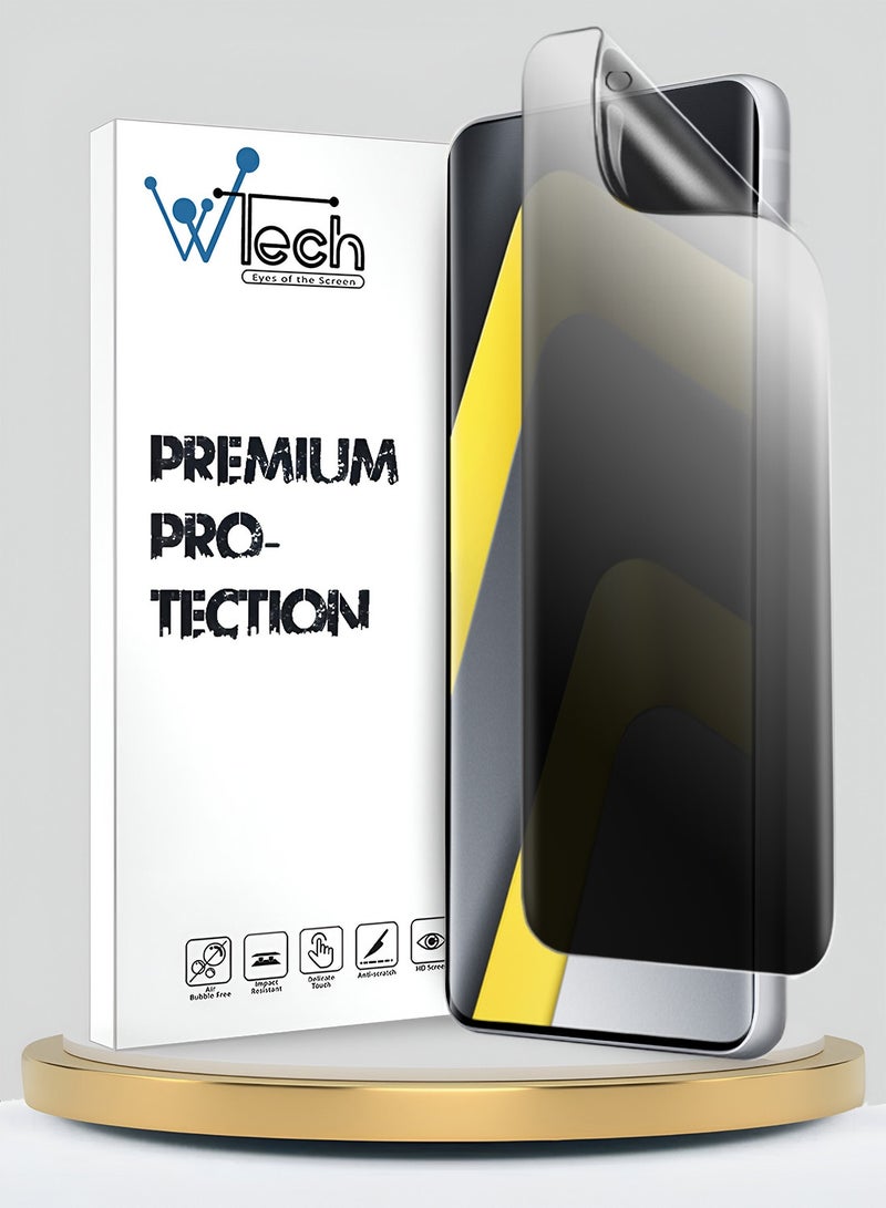 Wtech Xiaomi Poco M8 5G 2026 Premium Hydrogel Anti Spy / Anti Privacy Film Thin and Flexible Screen Protector (MSHFMP) - Clear - Image 1