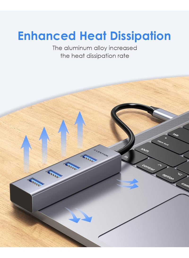 Lention LENTION USB C Hub with 4 USB 3.0 Ports Compatible 2021-2016 MacBook Pro 13/15/16 M1, Mac Air & Surface, iPad Pro, Chromebook, More, Stable Driver Certified Ultra Slim Adapter (CB-C22s, Space Gray)  - Image 5