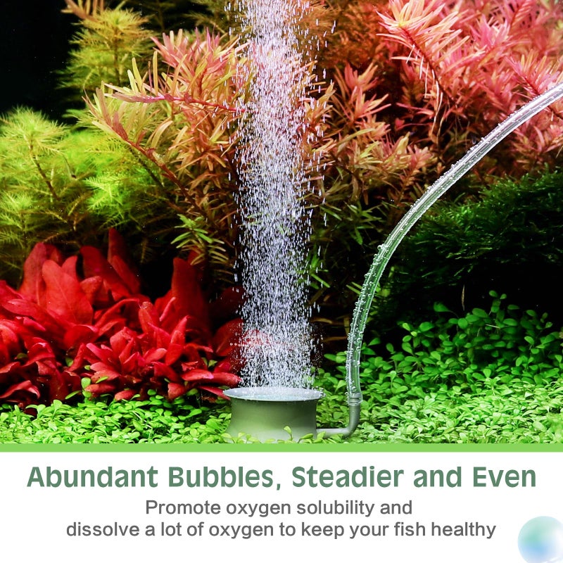 hygger Aquarium Air Stone Kit Small Nano Bubbles Quiet Ultra High Dissolved Oxygen Stone Fish Tank Air Stone Stainless Steel Fish Tank Bubbler Air Stone for Aquarium Fish Tank and Hydroponics-1.4inch - Image 4